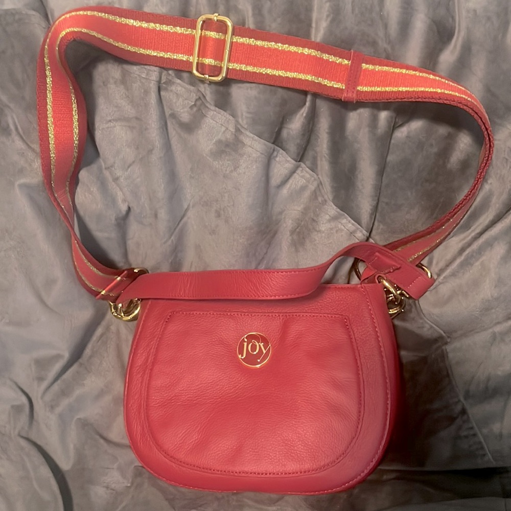 Joy Chic Red Leather Crossbody Bag